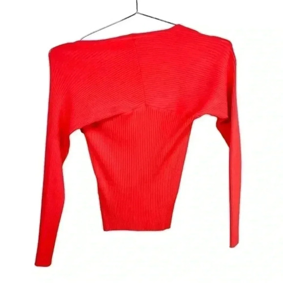 A.L.C. Coral Ribbed Long Sleeve Cropped Top - Picture 2 of 6